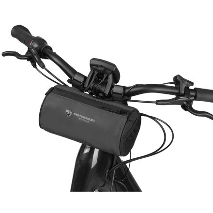 Pojemna, czarna sakwa na kierownicę rowerową - Peterson