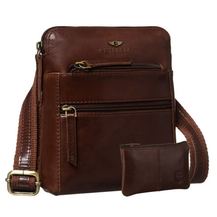 Elegantná hnedá pánska kožená crossbody taška – praktická a štýlová voľba