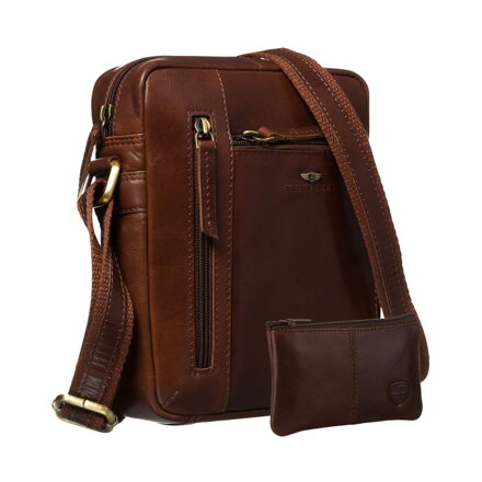 Hnedá pánska kožená crossbody taška Peterson PTN YP002-TUM Brown skl.