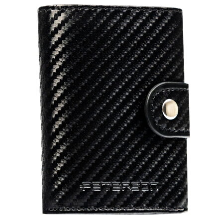 Malá, vertikálna pánska peňaženka v čiernej farbe s patentkou zapínanie na patentný patent - Peterson