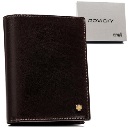 Klasická pánska peňaženka s RFID v hnedej farbe - Rovicky