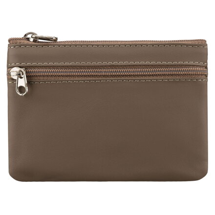Ciemnobeżowe etui na klucze wykonane ze skóry naturalnej