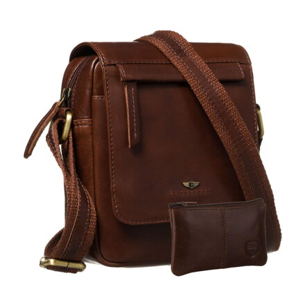 Hnedá pánska kožená crossbody taška s klopou – elegantná, štýlová a praktická