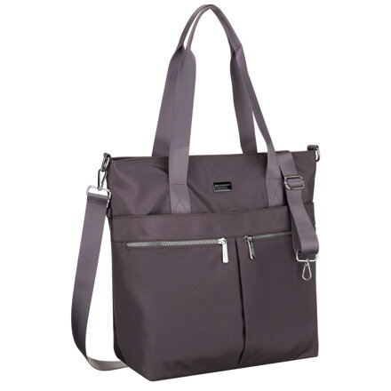 Dámska šedá shopper taška z polyesteru s nastaviteľným odnímateľným remienkom