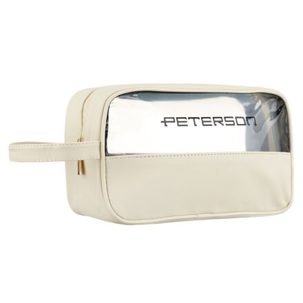 Kozmetická taštička ecru s priehľadným panelom