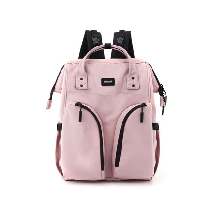 Ruksak typu mommy bag v ružovej farbe s viacerými praktickými vreckami - Himawari