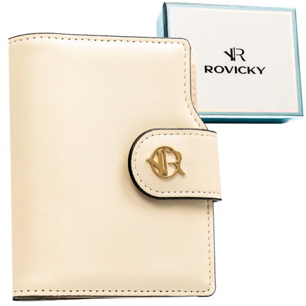 Dámska béžová peňaženka z ekologickej kože so zapínaním na patent a zips