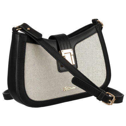 Béžová dámska kožená crossbody taška z prírodnej kože a canvas plátna – Peterson
