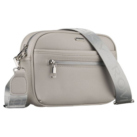 Sivá dámska crossbody kabelka Rovicky z ekologickej kože na zips
