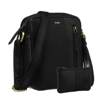 Čierna pánska crossbody taška z pravej kože – elegantná a praktická na každý deň