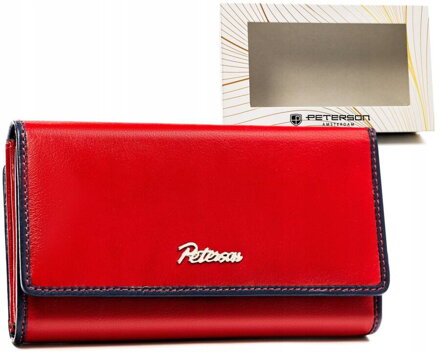 Priestranná, kožená dámska peňaženka na patentku a zips - Peterson