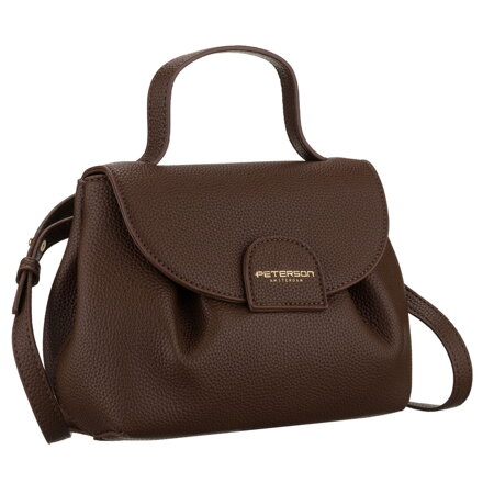 Elegantná hnedá dámska crossbody kabelka s magnetickým zapínaním