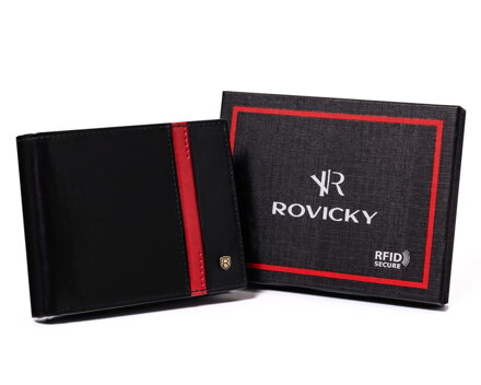 Pánska kožená peňaženka s červeným remienkom - Rovicky,skl.