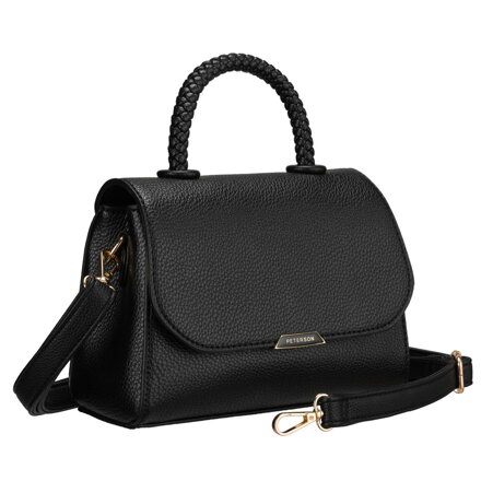 Listonoszka damska mała czarna torebka crossbody ze skóry ekologicznej - Peterson