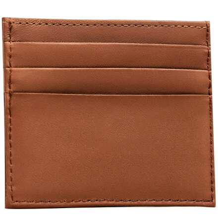Eleganckie etui na karty ze skóry naturalnej w jasnobrązowym kolorze