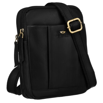 Čierna pánska kožená crossbody taška - Peterson,skl.