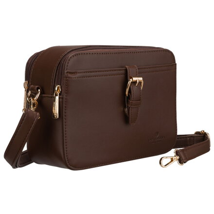 Brązowa torebka damska mała listonoszka na ramię crossbody skóra ekologiczna - Peterson