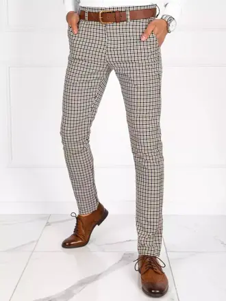 Elegantné kárované chinos nohavice pre pánov skl.39