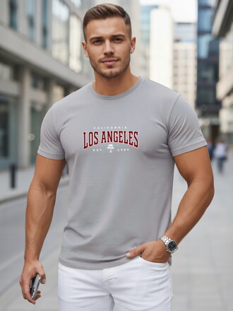 Pánske sivé tričko Los Angeles NX5136R – Dstreet