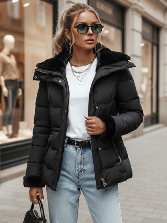 Čierna prešívaná dámska bunda WINTERGIRL TY4933