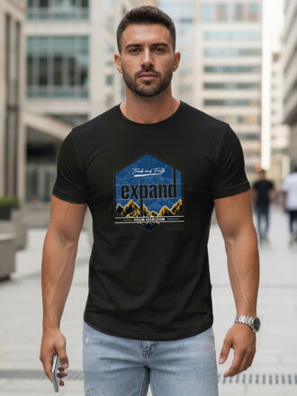 Bedrucktes Herren-T-Shirt EXPAND schwarz Dstreet NX5004R