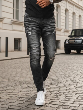 Štýlové čierne džínsové nohavice