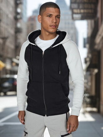 Pánska mikina na zips s kapucňou, čierna Dstreet BX5872