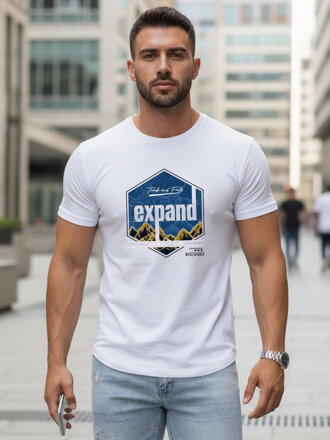 Bedrucktes Herren-T-Shirt EXPAND weiß Dstreet NX5004R