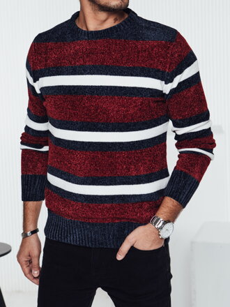Pánsky červený pásikavý sveter Dstreet WX2264