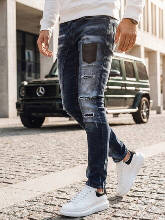 Pánske modré džínsové nohavice Dstreet UX4296