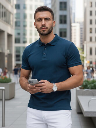 Pánske polo tričko modré Dstreet PX0603