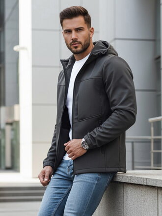 Pánska prechodná softshellová bunda s kapucňou Dstreet TX4816