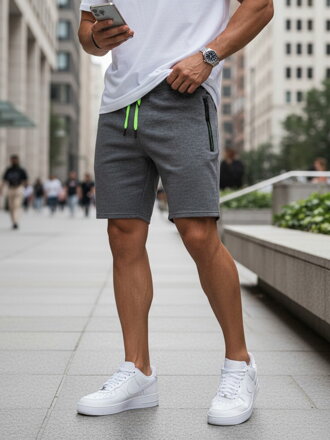 Pánske kraťasy športové Farba tmavo šedá DSTREET SX2263
