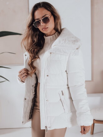 Biela prešívaná dámska bunda WINTERGIRL TY4934