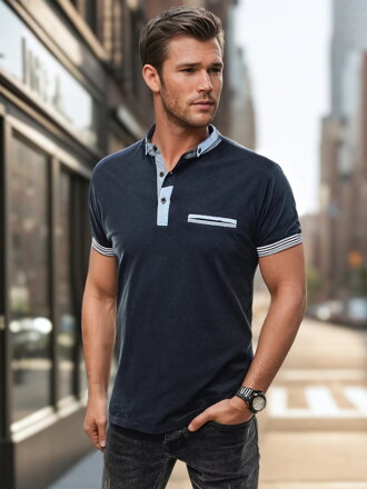 Pánske polo tričko modré Dstreet PX0621