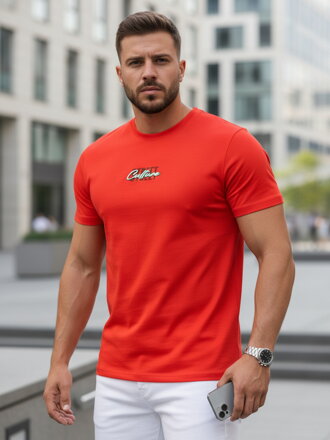 Pánske tričko s oranžovou potlačou Dstreet RX5423