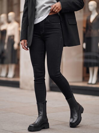 Dámske nohavice BLACKIN typu skinny čierne UY2221