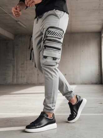 Šedé pánske cargo nohavice Dstreet UX4159