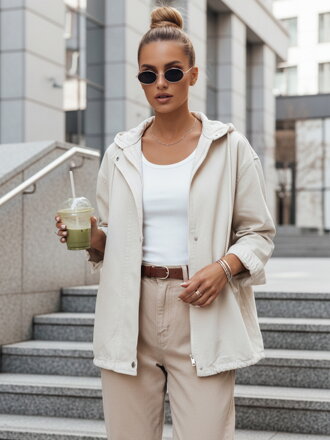 LASANAS dámska riflová bunda svetlo béžová Dstreet TY4314