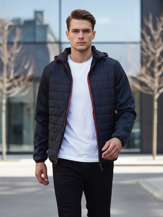 Prechodná tmavo-modrá pánska bunda