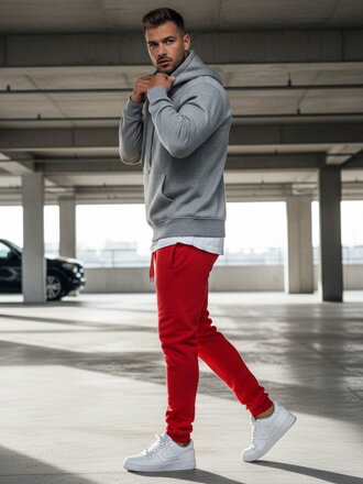 Červené pánske teplákové nohavice UX2711