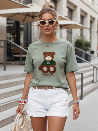 T-shirt damski BAREN ciemnozielony Dstreet RY2539