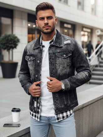 Pánska čierna riflová bunda Dstreet TX4722