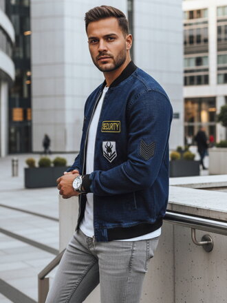 Džínsová pánska bomber bunda