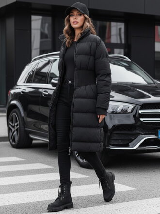 Dámska dlhá prešívaná zimná bunda FABWARM black Dstreet TY4620