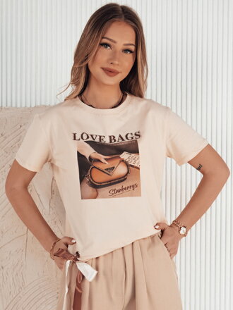 T-shirt damski LOBAG brzoskwiniowy Dstreet RY2411