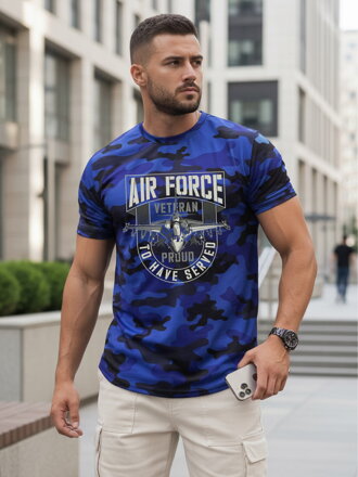 Pánske modré maskáčové tričko Air Force NX2001R – Dstreet