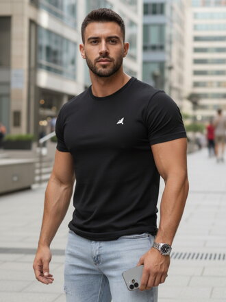 Pánske čierne tričko Dstreet RX5575