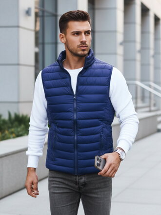 Modrá pánska vesta