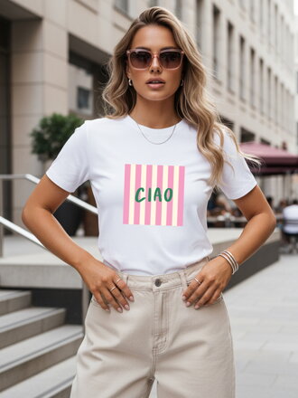 Dámske bavlnené tričko CIAO biele – Dstreet NX8011RY